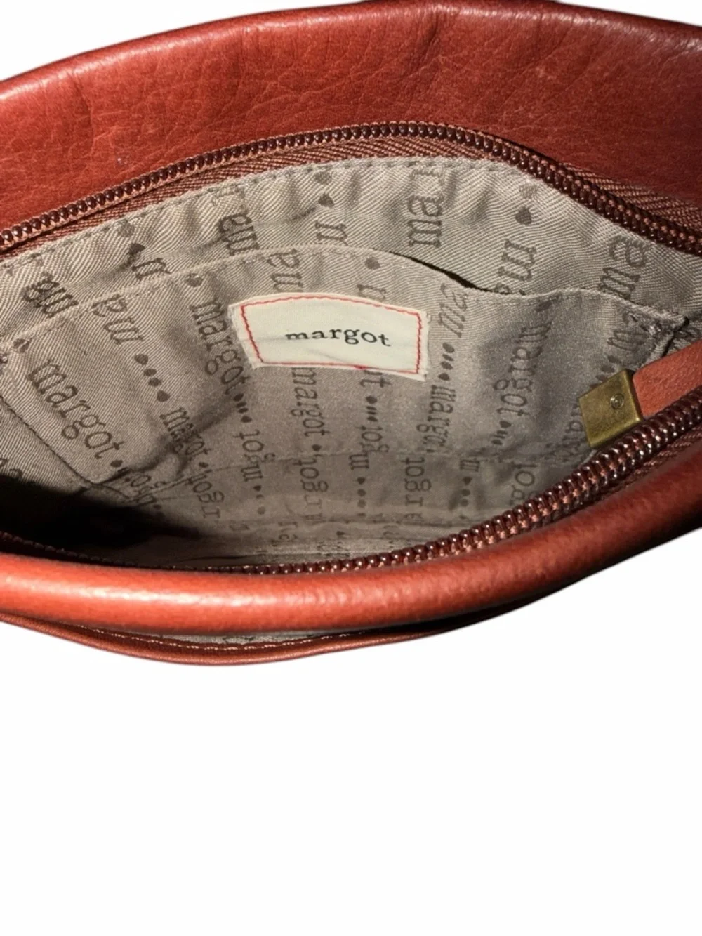 margot Leather Crossbody in Copper Red with Gold Hardware - Picture 5 of 6